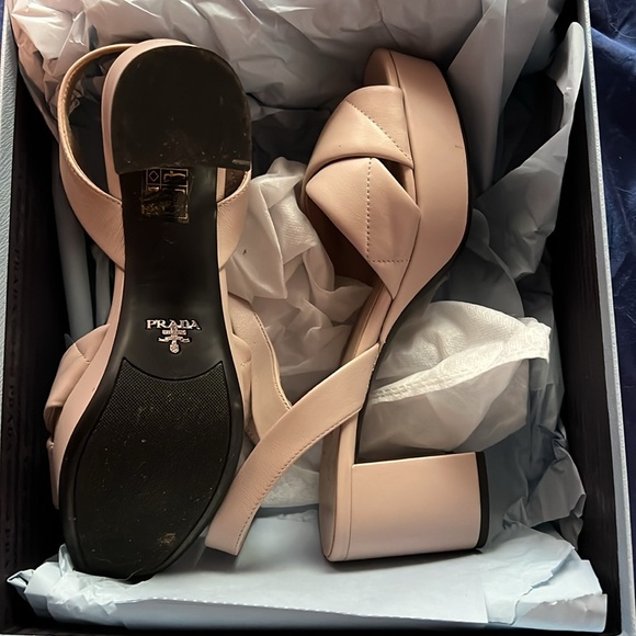 Prada Quilted Leather Ankle Strap Sandals - Picture 7 of 9